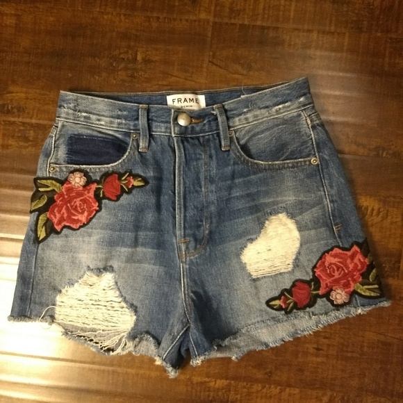 frame denim shorts